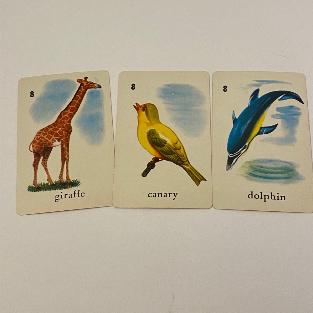 Vintage 1959 Card Game By Ed-U-Cards Bird Fish Animal 33 Cards Read Description - Picture 8 of 13